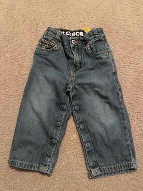 Cinch 18 month toddler Dark Blue Denim Snap Jeans adjustable waist